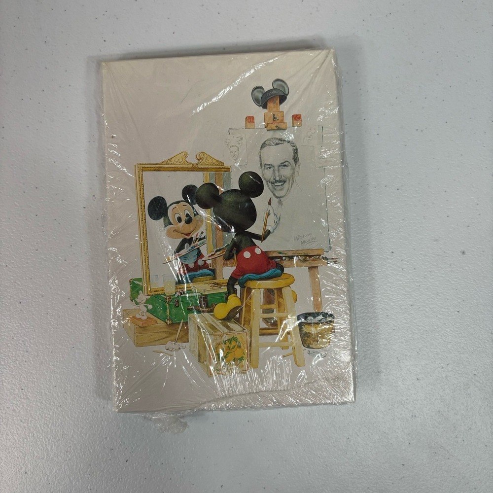 Disney Self Portrait Mickey Mouse &Walt Disney 10 Notelets & Envelopes Vintage